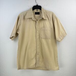 Vintage‎ Kapok Shirt Mens 2XL Cream Pearl Snap Western Lightweight Cowboy Indie